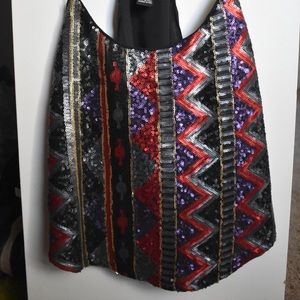 Razor back sequin top